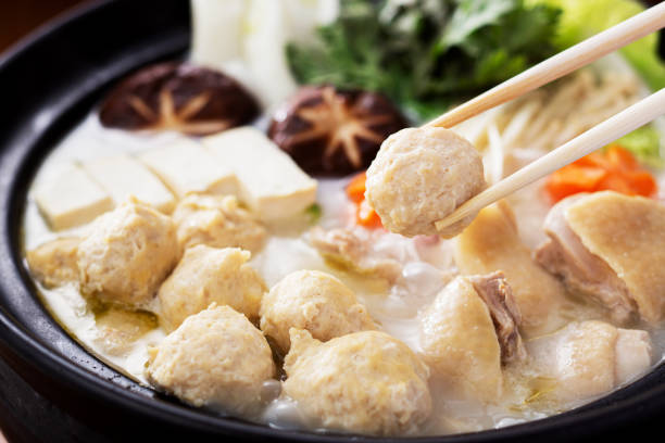 istock Chicken hot pot dish,hot pot dish,White background,Mizutaki 2159745916