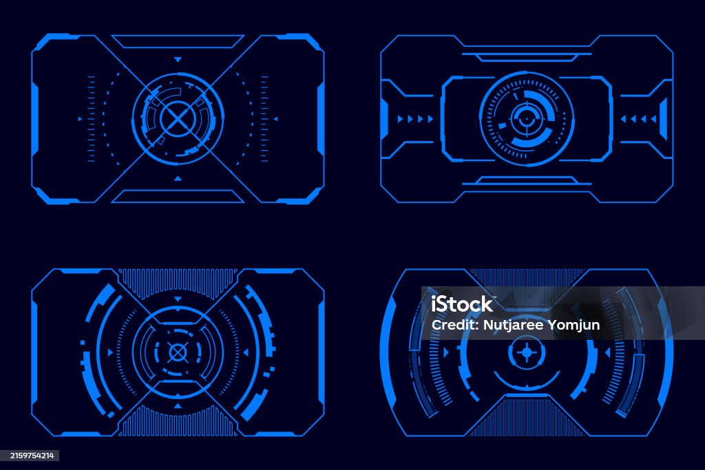 Technology Futuristic Set Hi Tech Element Hud Interface Scifi Stock ...