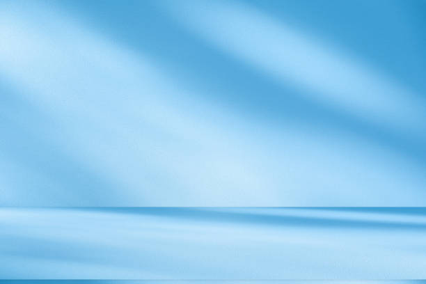 istock Wall interior background, studio, and backdrops show products. with shadow from window color white and blue light. background for text insertion and presentation of product 2159756100