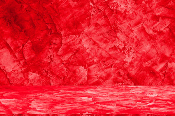 istock Wall interior background, studio and backdrops show products. with shadow from window color red light. background for text insertion and presentation of product 2159756137