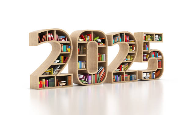istock New Year 2025 Creative Design Concept with Book Shelf - 2159760706