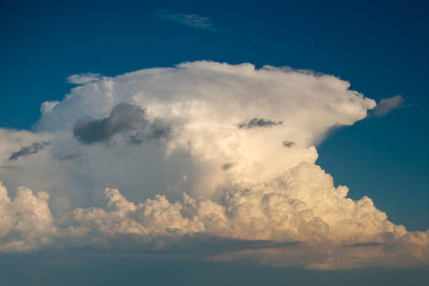 Rain clouds forming on blue Florida sky. Colorful summer skyscape.