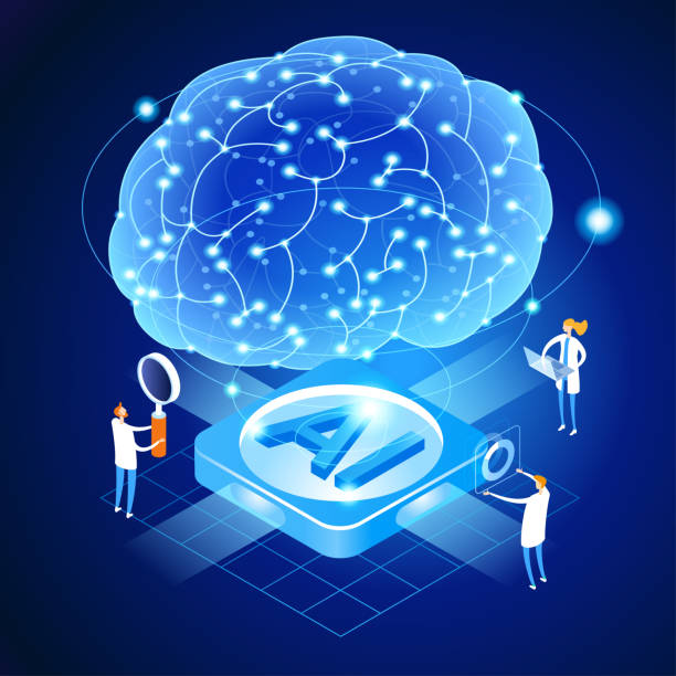 Artificial intelligence tool for data analysis. AI technology for charts and marketing strategy. Training for AI engineers. Using AI. Security and Innovative AI. Isometric design Artificial intelligence tool for data analysis. AI technology for charts and marketing strategy. Training for AI engineers. Using AI. Security and Innovative AI. 3D illustration. artificial intelligence consulting companies stock illustrations