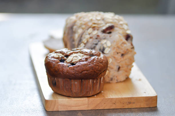 muffins or blueberry muffins and bread for serve