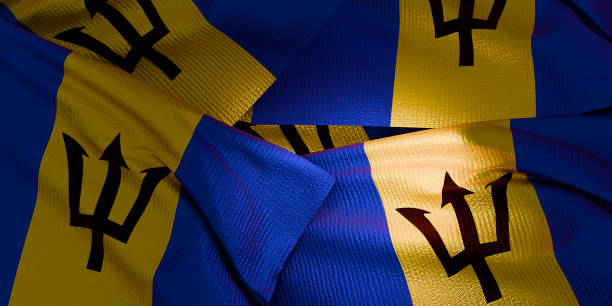Banner or poster of Barbados Independence Celebrations. 3d render.