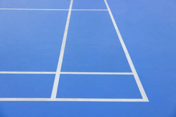 istock A blue tennis court with white lines 2159771866