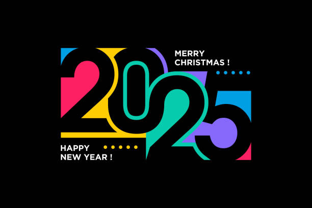 ilustraciones, imágenes clip art, dibujos animados e iconos de stock de 2025 design element vector logo with creative modern cool concept high resolution - 2025