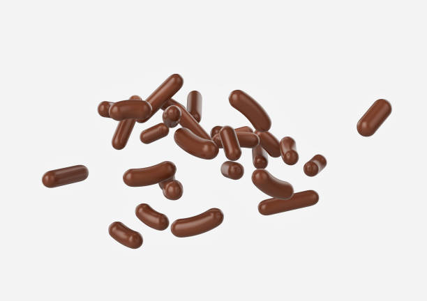 istock Chocolate Sprinkles For Cakes, Ice Cream And Desserts Falling On White Background 3D Illustration 2159775192