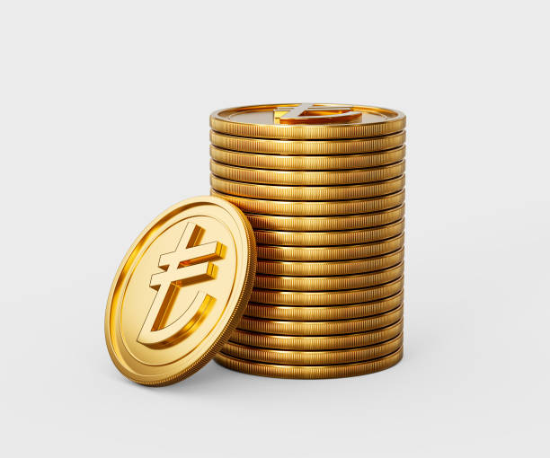 istock 3d Stack Of Golden Turkish Lira Coins Shiny Rounded Coins Stack On White Background 3d Illustration 2159775230
