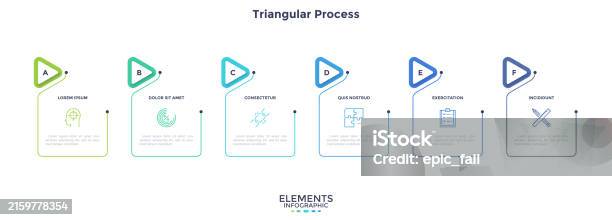 Project Planning Retangular Image Process Chart With Six Rectangular Elements And Pointers Placed In ...