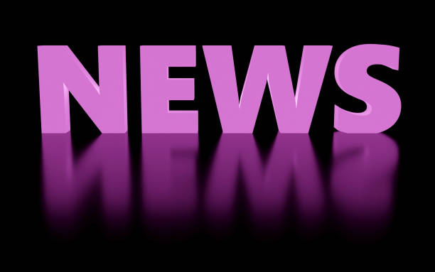 Sign news online internet media journalism 3D render illustration made by glass