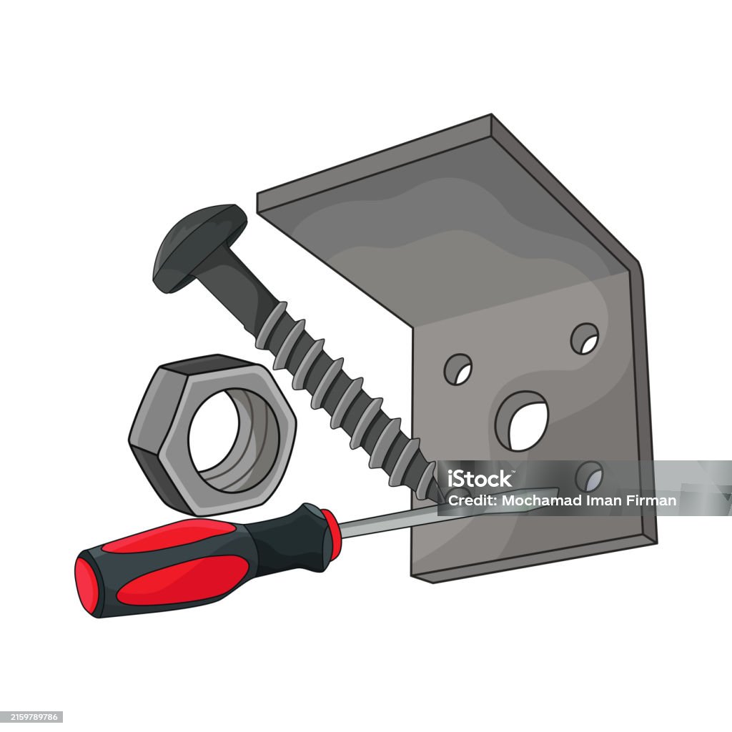 Fastener Graphics Screw And Screwdriver Stock Illustration - Download Image Now - Bolt ...