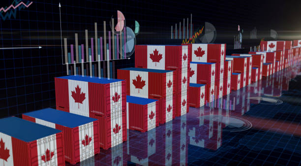 istock Canada export cargo containers with charts and diagrams 2159790299