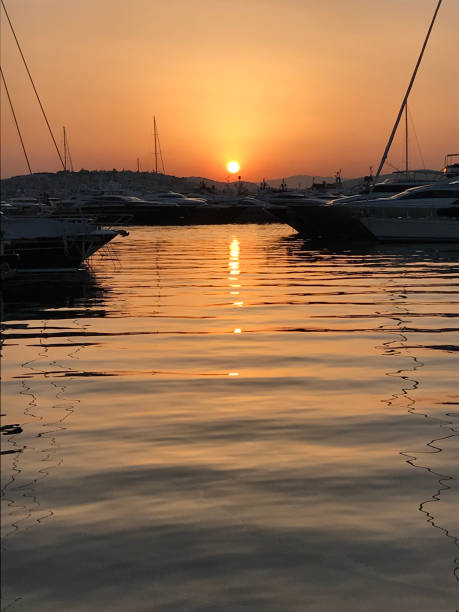 Sunset at the marina in Athens
