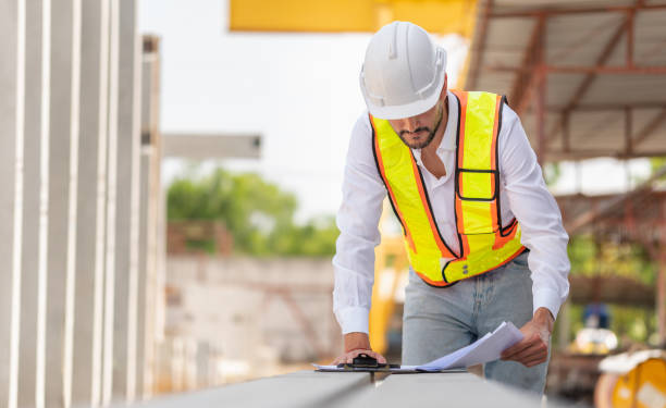 istock Engineer man inspects and plans projects in the factory site, Foreman worker working at construction site 2159796559