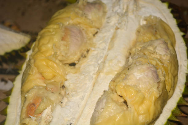 istock Close Up Fresh durian fruit with golden yellow fruit 2159798764