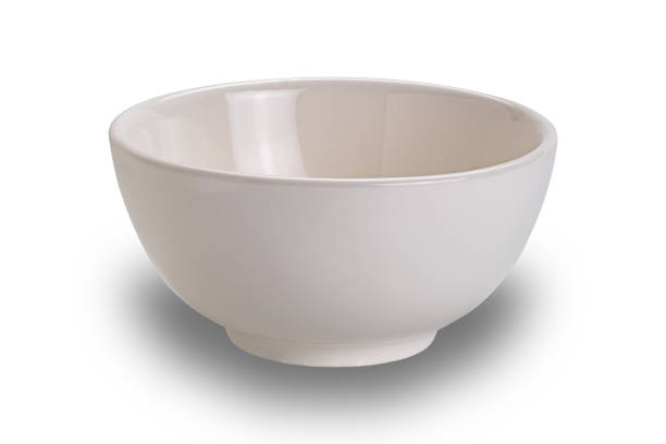 istock High angle view of empty white ceramic bowl isolated on white background. 2159804439