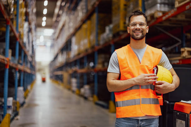 istock Portrait of smiling warehouse worker 2159807348