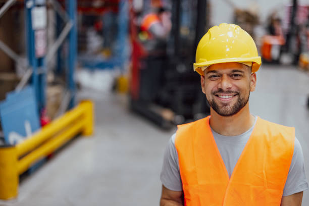 istock Portrait of smiling warehouse worker 2159807349