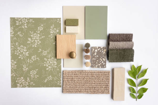 istock Green Natural Modern Interior Design Materials Board With Samples and Swatches 2159808775