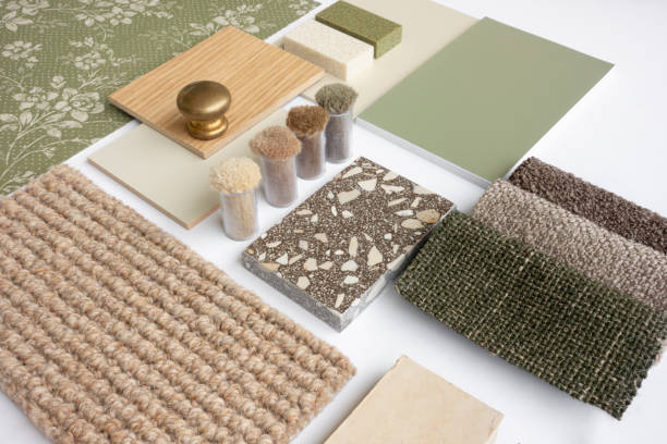 istock Green Natural Modern Interior Design Materials Board With Samples and Swatches 2159808779