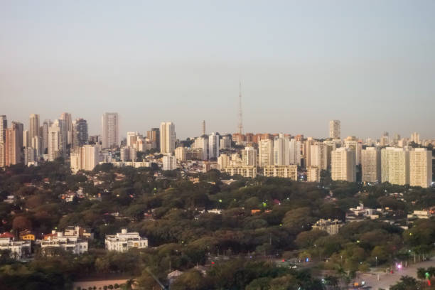 istock Sao Paulo, Brazil: cityscape with skyscrapers at Sunset 2159812594