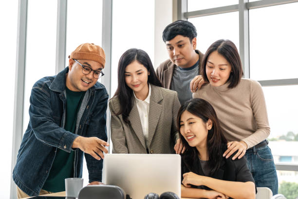 istock Asian business start up freelance people team analyzing statistics financial. Group Team of businesspeople man and woman Meeting Conference Discussion various topic Corporate Concept in office. 2159815049