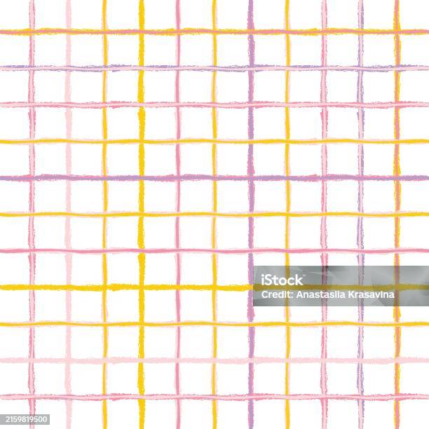 Cute Pattern Checkards Vector Hand Drawn Cute Checkered Pattern Doodle Plaid Geometrical ...