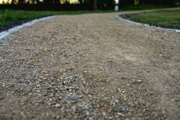 istock Ground path through a park made of small rocks 2159822009