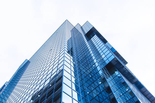 istock Bottom view of modern skyscrapers in business district 2159824826