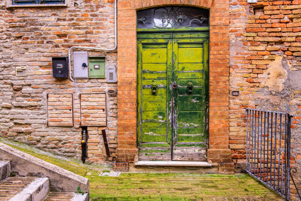 Corinaldo, Italy historic staircase in the Marche region.