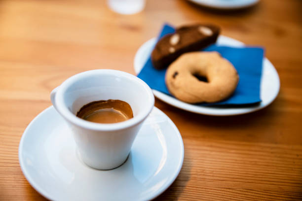 istock Espresso coffee and Italian cookies 2159828387