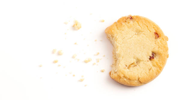 istock Round Pecan Shortbread Cookies Isolated on a White Background 2159836803