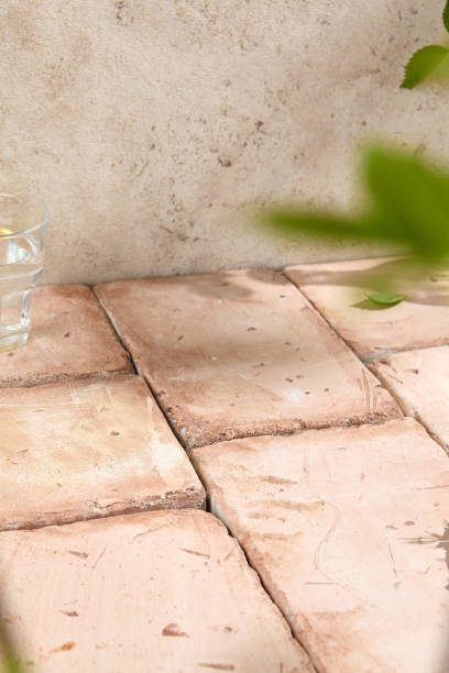 istock Authentic Natural Stone Texture on Beige Table in Sunlight and Shadow - Lifestyle Aesthetic Still Life 2159837569