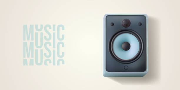 istock Stereo system sound speaker 3d vector illustration. Concert station electronic melody announce device. Music acoustic, audio podcast realistic radio boombox tuner. Portable wireless hifi quality beat. 2159841054