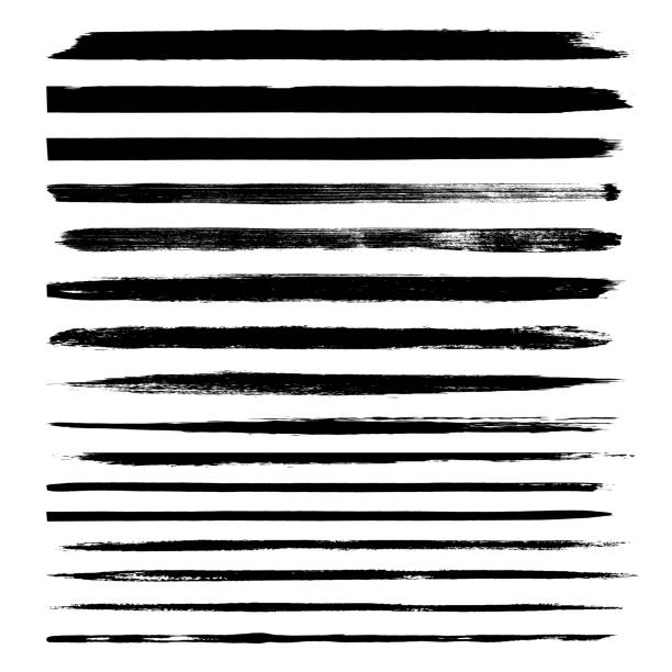 bildbanksillustrationer, clip art samt tecknat material och ikoner med brush strokes vector set. - borsta