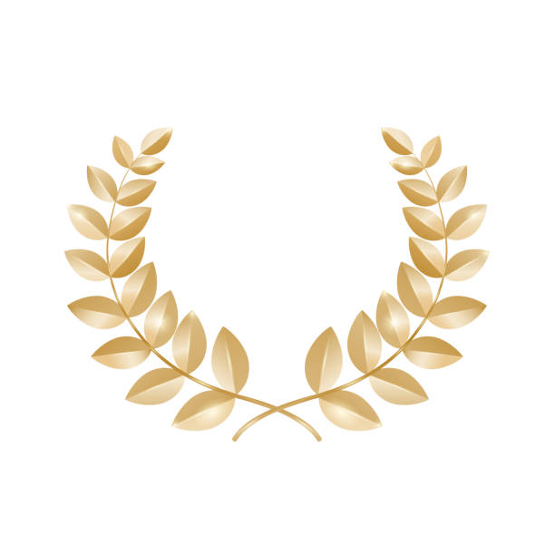 istock Gold Laurel Wreath. Premium template. Vector luxury illustration isolated on white backgrond 2159848865