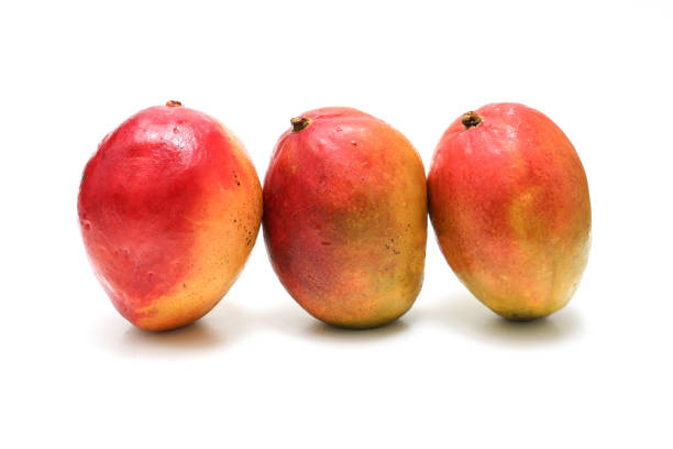 Mangoes isolated on a white background.