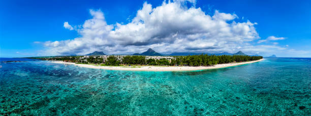 istock Panoramic aerial view of tropical island 2159860605