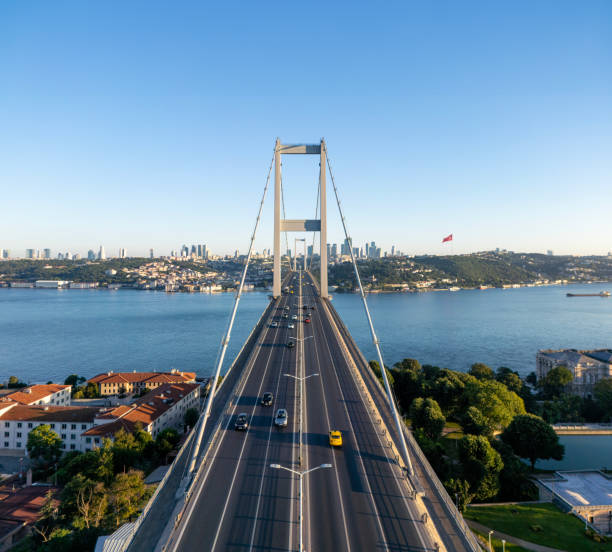 Bosphorus bridge over Marmara Sea in İstanbul (15 July Martyrs Bridge)