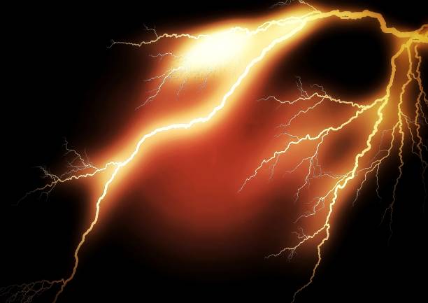 istock Orange lightning in the dark 2159875707