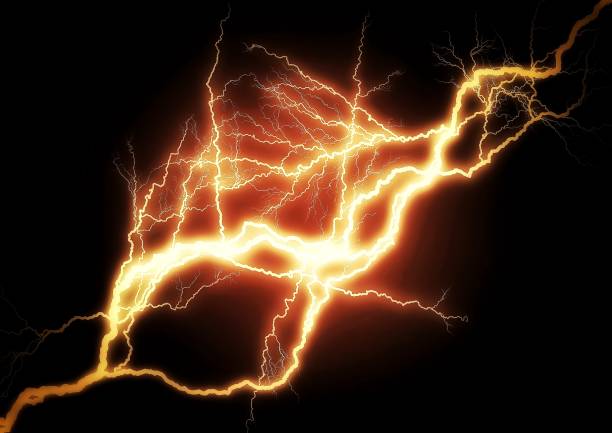 istock Orange lightning in the dark 2159875712