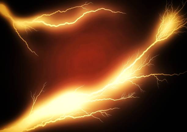 istock Orange lightning in the dark 2159875715