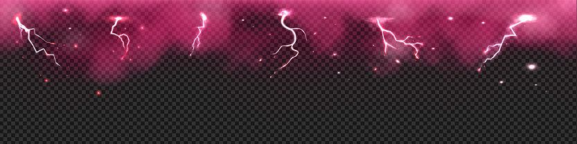 Pink Thunder Pattern Pink Thunder Storm Effect With Lightnings Vector Border Design Strikes ...