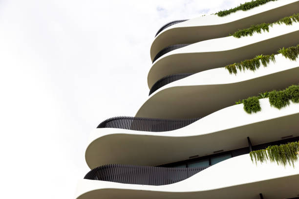 istock Closeup new, modern apartment building, background with copy space 2159883159