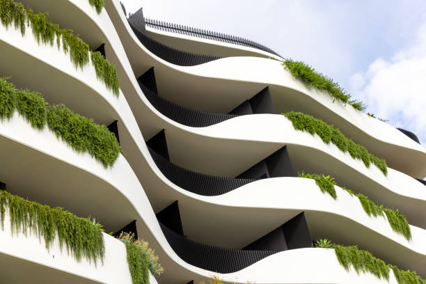 istock Closeup new, modern apartment building, background with copy space 2159883321