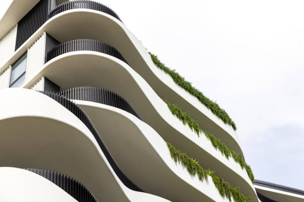 istock Closeup new, modern apartment building, background with copy space 2159883986