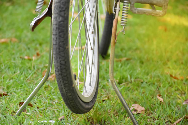 istock The bent rear wheel of the bicycle 2159889786