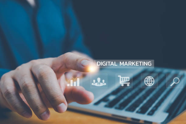 istock Digital Marketing Media Technology Graphic Concept, Businessman using mobile smart phone. application technology and digital marketing, Financial and banking, Digital link tech, big data. 2159893087