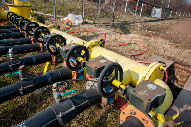 istock Gas, pipeline. Production and distribution pipes. 2159903844